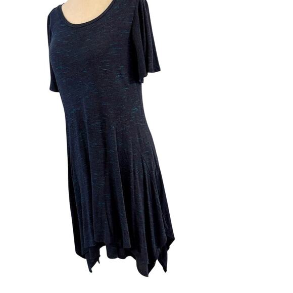Dolan Left Coast Collection Blue Dress Size 8 Lined Handkerchief Hem Ruffle - Picture 2 of 13